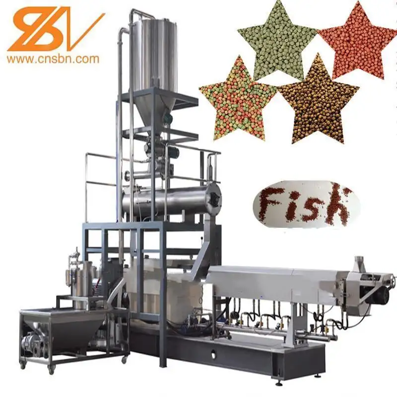 Fish Feed Extruder Supplier 2021 New Design 100kg/h-6ton/h Pet Dog Cat Fish Shrimp Food Feed Machinery Extruder Equipment Plant Production Line