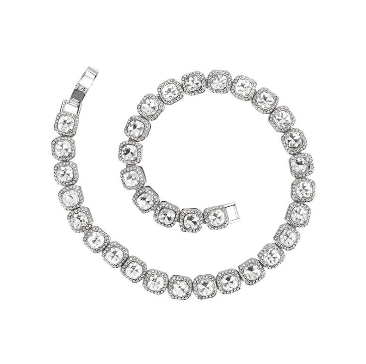 High Quality Necklace New European and American Hip Hop Men's Square Cuban Necklace HipHop Men's and Women's Accessories