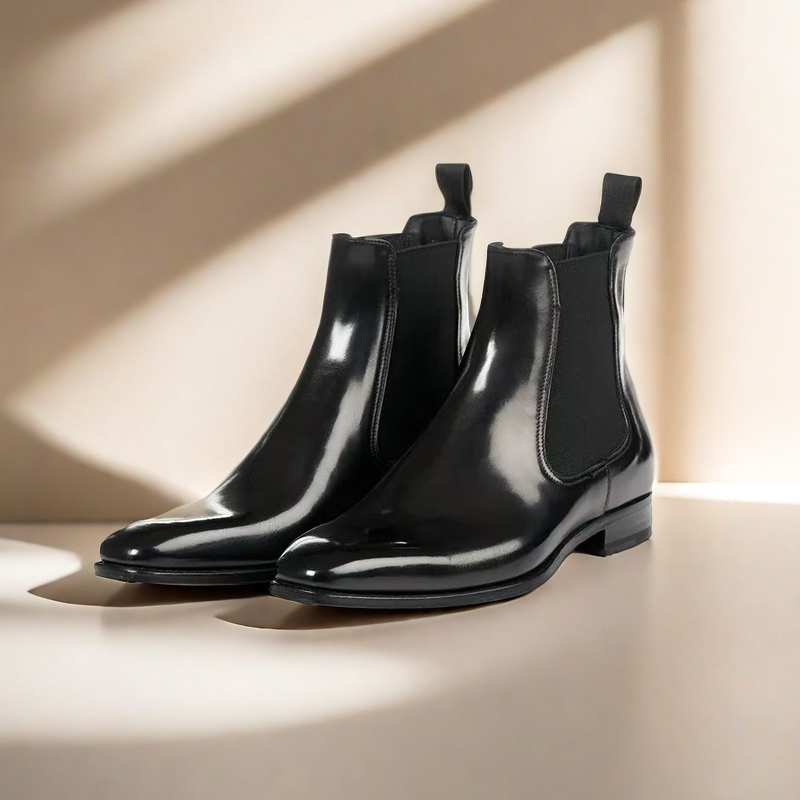 PU split leather Short Ankle boots Men Chealse chukka boots Formal business Square toe italian style plus size shoes factory