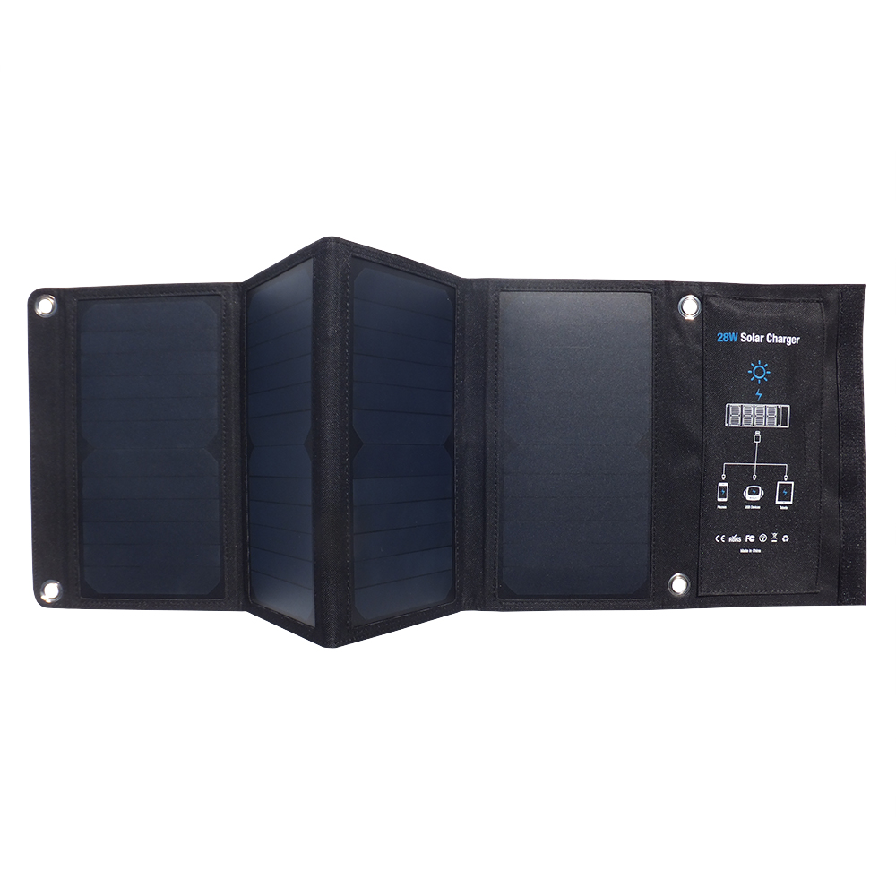 Складные солнечные панели Sunpower 28 Вт, складное солнечное зарядное устройство для мобильного телефона/аккумулятора/внешнего аккумулятора для кемпинга