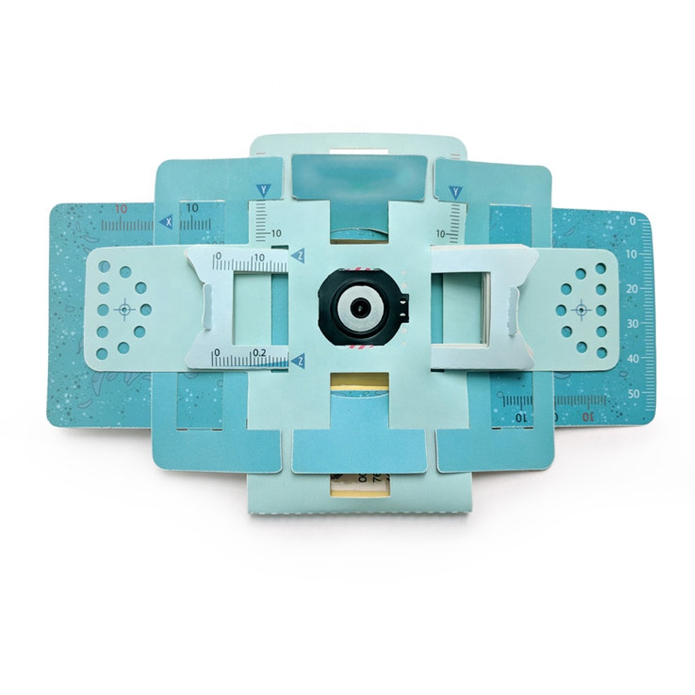 Magnification 140x With Miniature LED Source And Green Plastic PP Material 20 Foldscope Microscope paper microscope for child