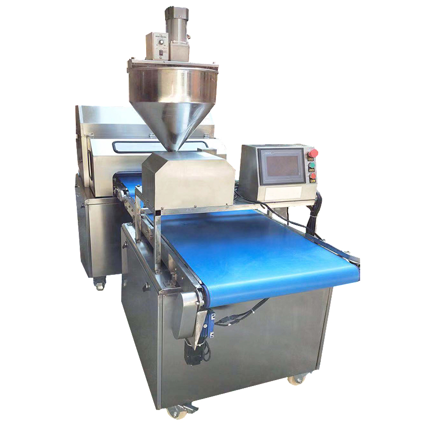 Chocolate jam butter mini swiss roll cream filling making rolling coiling machine