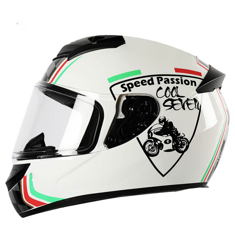 Latest Motor Bike Helmet Full Face Helmet WHITE/BLACK S/M/L/XL Safe Driving ABS