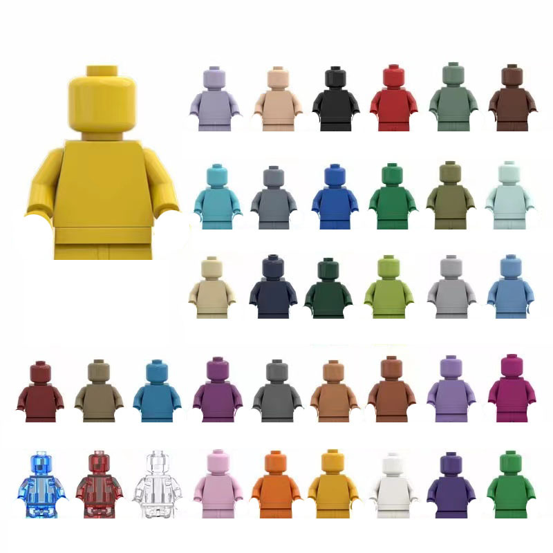 mini building block bricks toy children Cute polychrome mini white body figures assembly plastic accessory toy