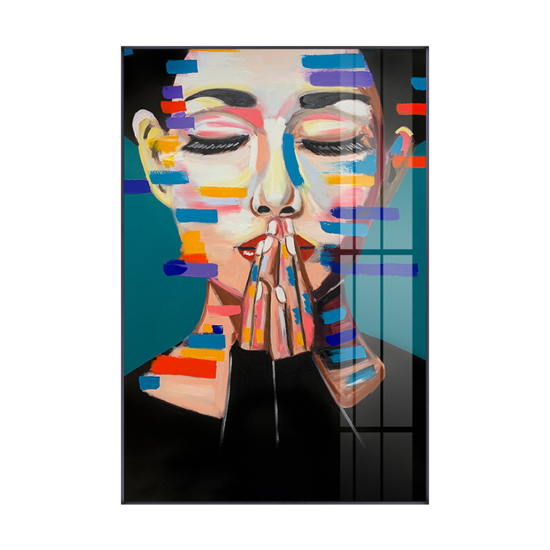 Colorful Abstract Woman Oil Painting on Canvas Cuadros Posters and Prints Scandinavian Wall Art Picture for Living Room