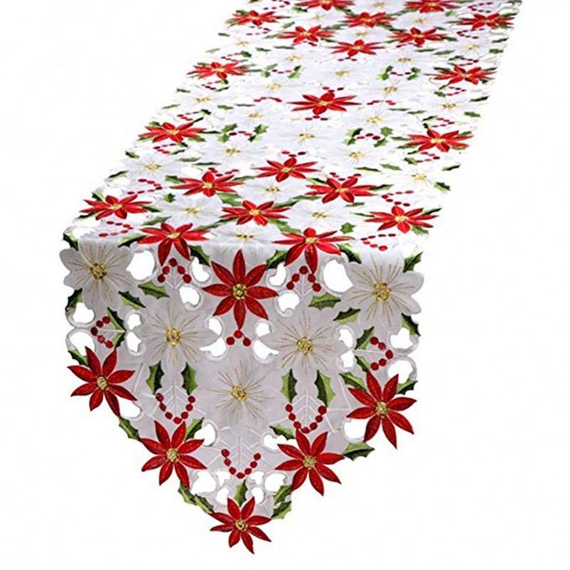 НОВАЯ РОЖДЕСТВЕНСКАЯ настольная дорожка, роскошные скатерти Holly Poinsettia для продажи