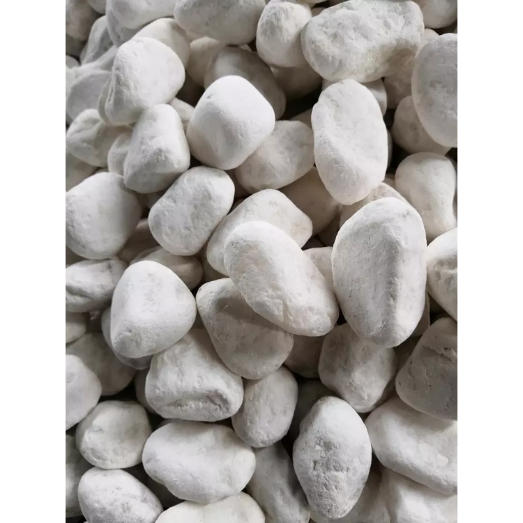 China factory advantage price snow white pebble stone for garden 10 cm 50cm 80cm manufacture