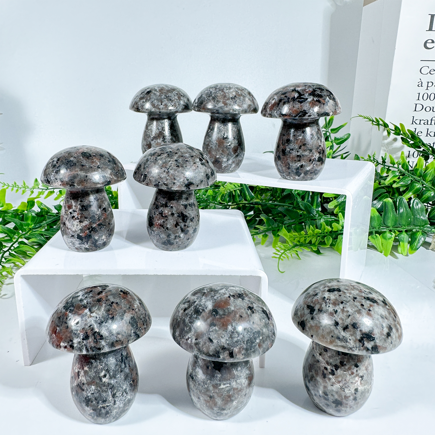 Hot Sell Natural Flame Stone Mushroom Hand Crafted Healing Energy Gemstone For Home Decoration