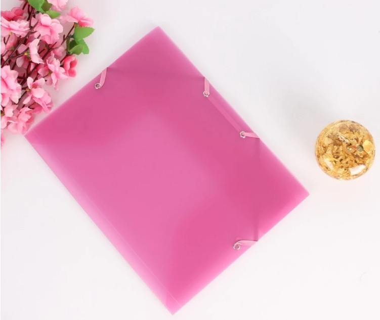 3 flaps a4 size plastic file folder with elastic band closure