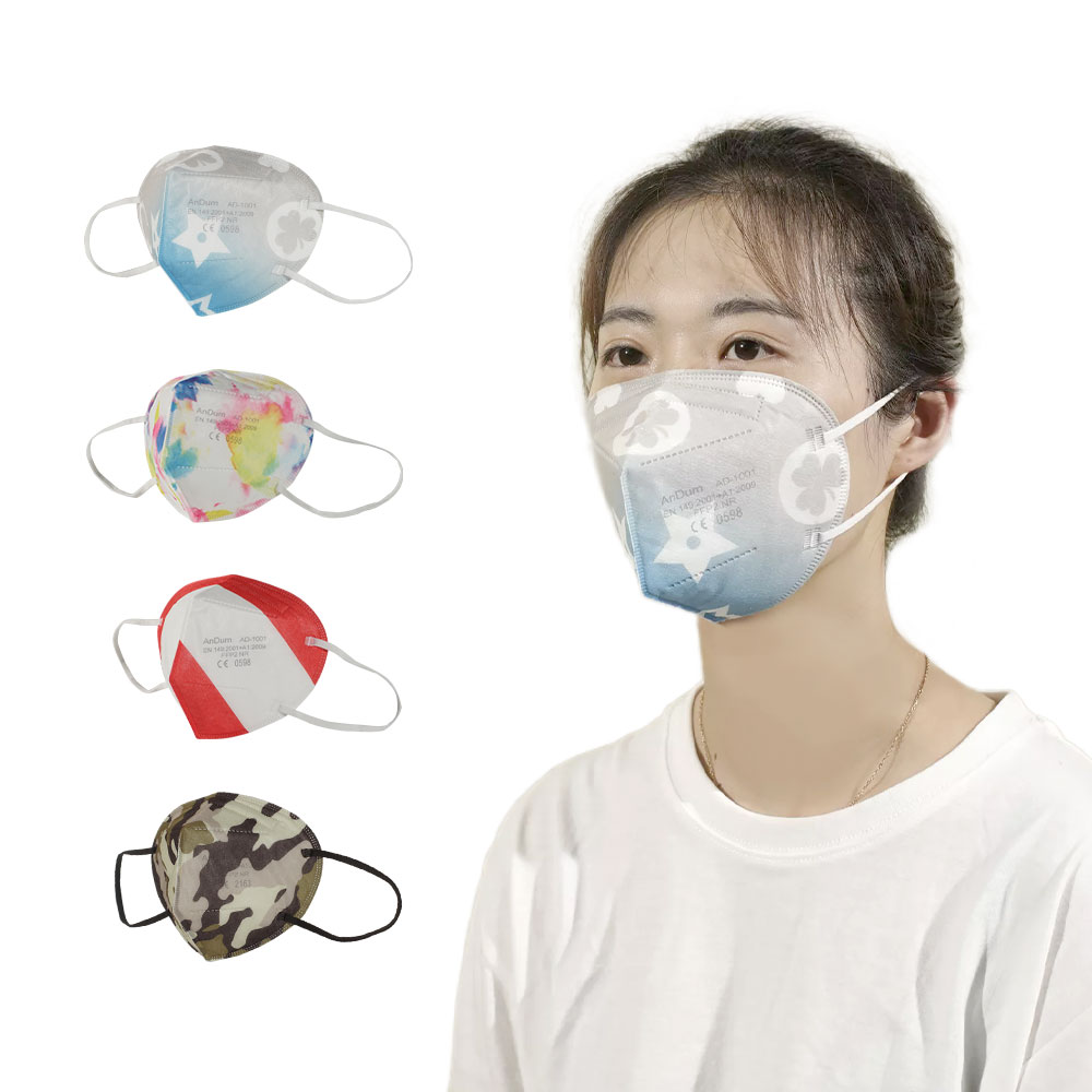 Andum civilian face cover colorful non woven protective facial civil adult size mask