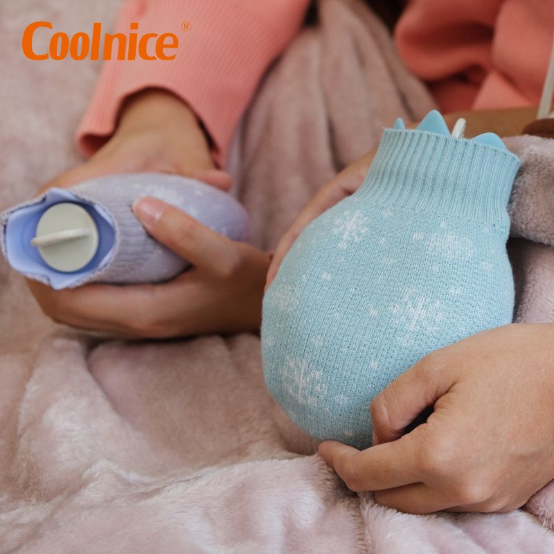 COOLNICE микроволновая печь отопление бутылки силиконовые горячей воды сумка бутылка с вязать крышка