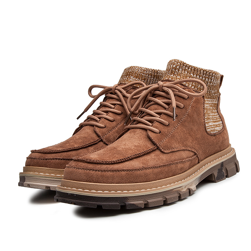 men fashion sneakers Casual high quality brown Cotton shoes Winter boots 2020 snow boots