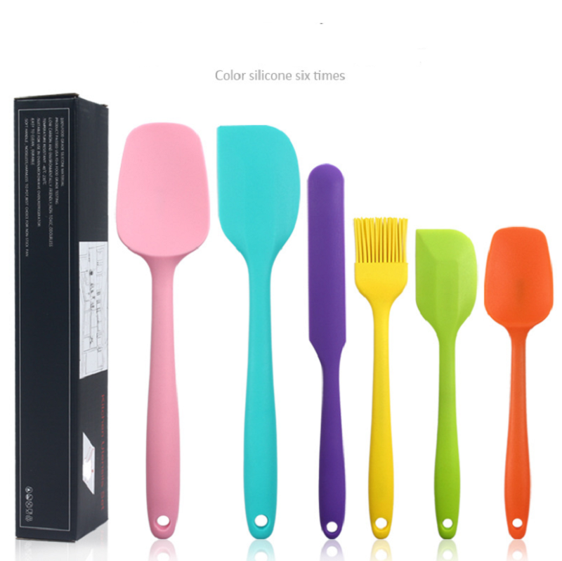 6pcs silicone spatula cake cream baking spatula set silicone spatula oil brush baking tools set