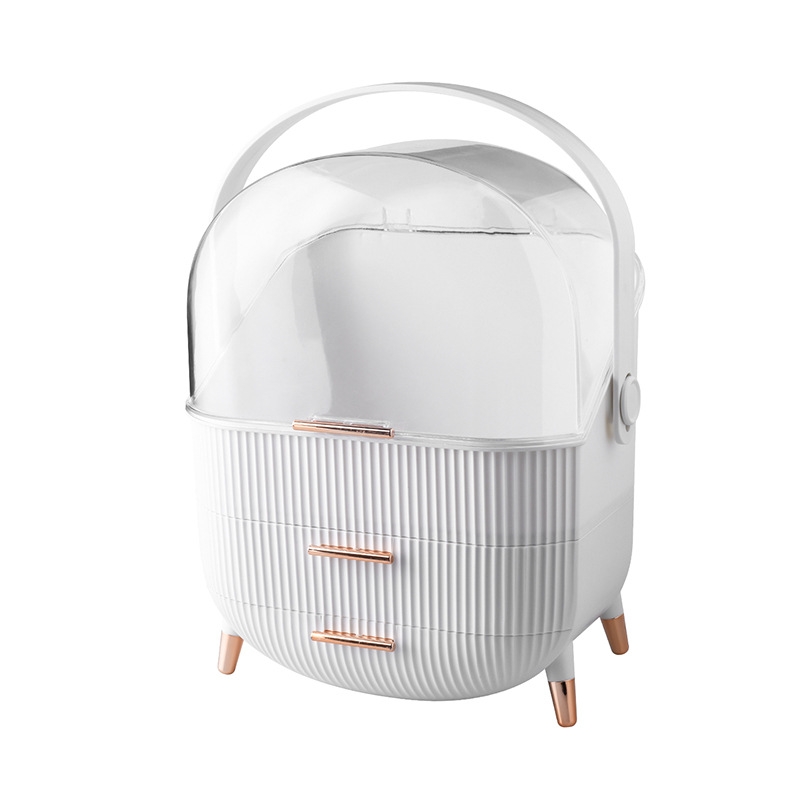 Multifunction Cosmetic Organizer Plastic White Divided Storage Box Cabinet Makeup Sets Cosmetics Box