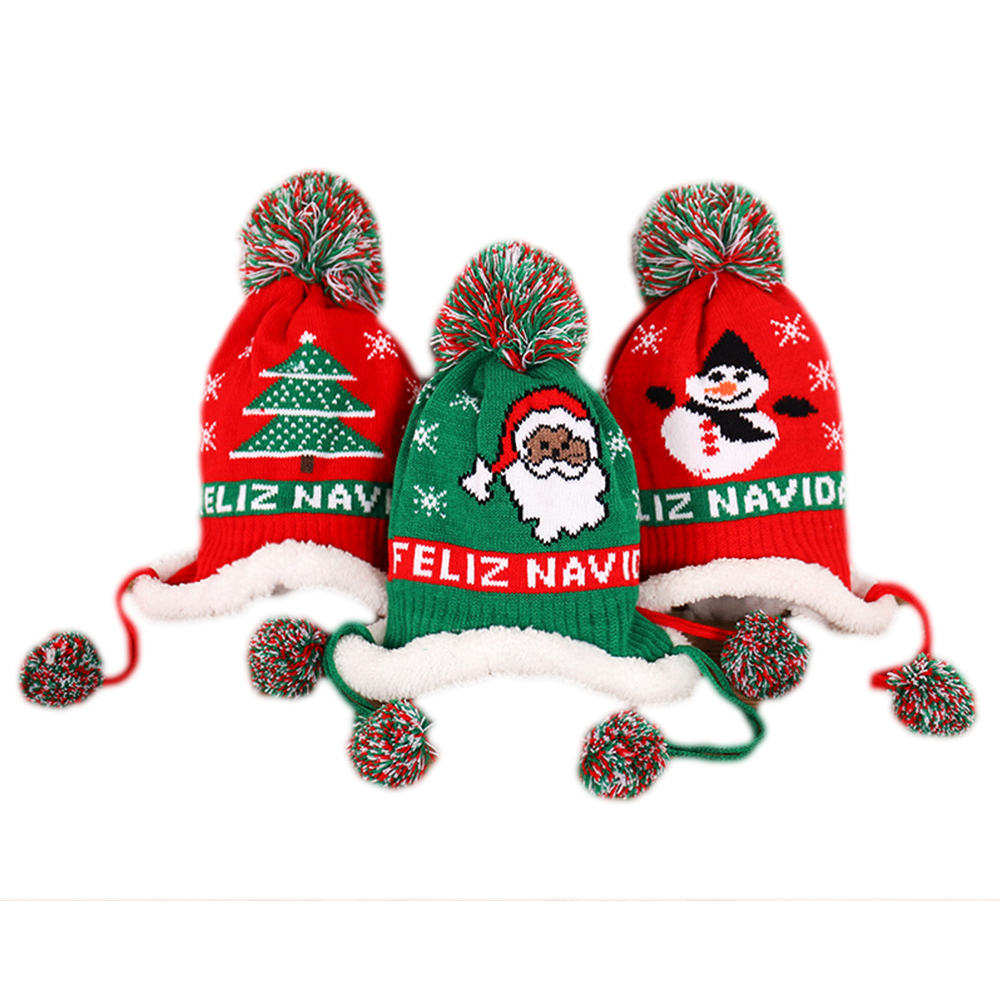 Knitting Wool Xmas cap Santa Hat for Christmas Decoration