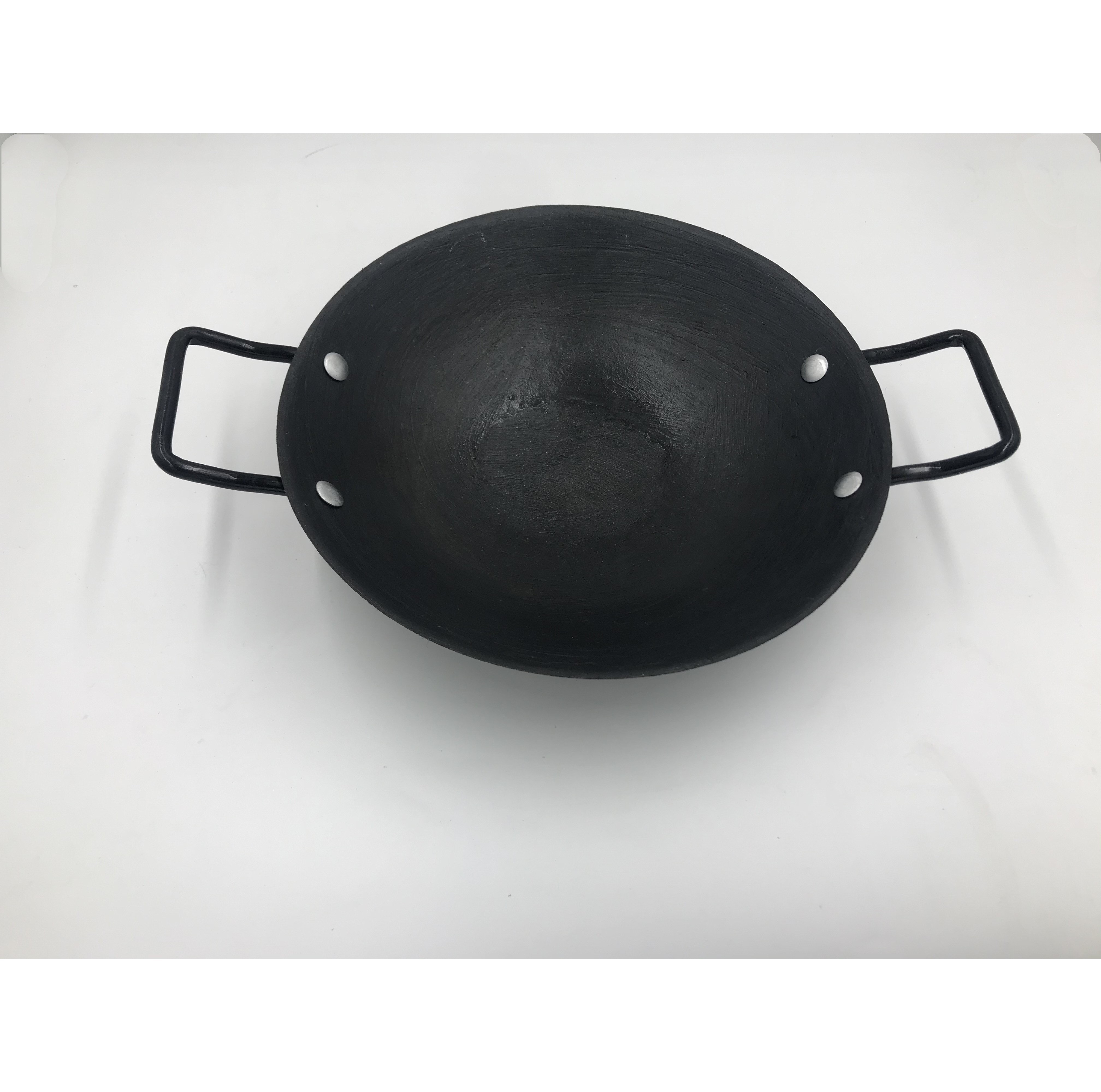 Chinese Double Handle Cast Iron Wok Black Wok Pan