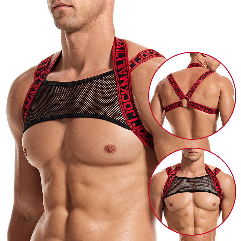 Jockmail adults erotic lingerie leather sex underwear elastic suit neoprene bondage harness men for sexy gay boys