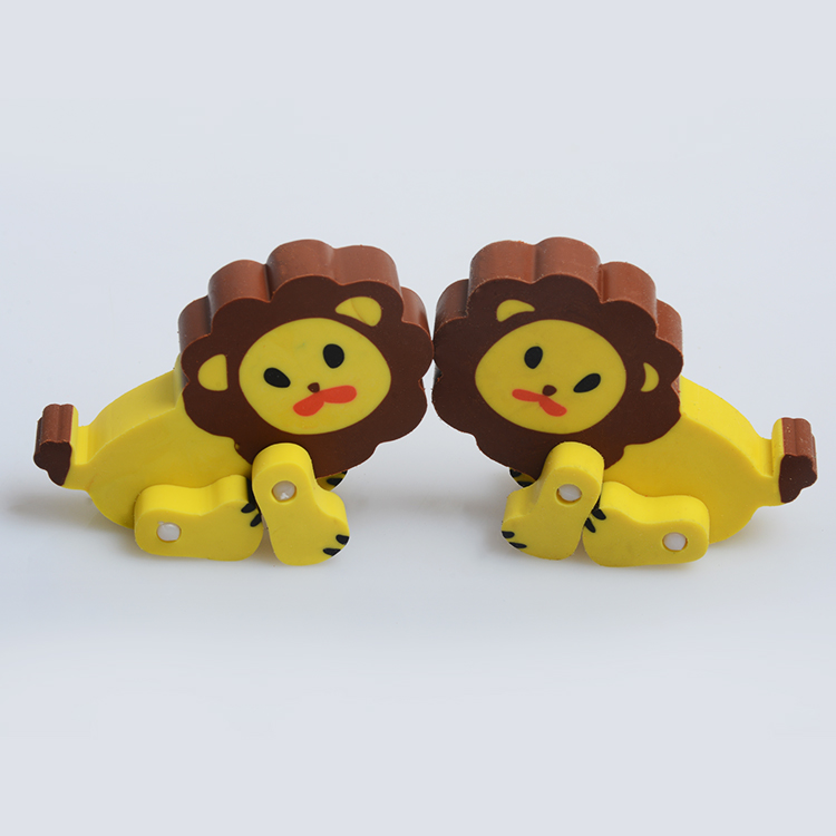Lion Shape Kids Cute Erasers,Kawaii 3D Rubber Pencil Eraser,Wholesale Soft TRP Pencil Eraser Rubber