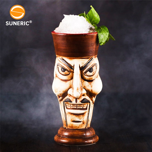 Оригинальные Гавайские кружки Tiki, кружка для коктейлей и баров, оптовая продажа, керамическая кружка Tiki с логотипом на заказ для вечеринки