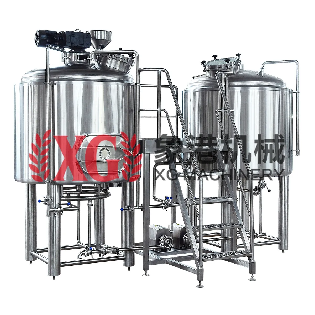 1000L 10HL complete SUS304 direct fire heating two vessel brewhouse brewing system