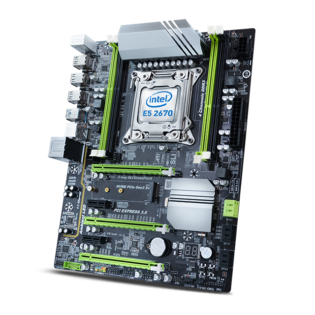 Материнская плата Jieshuo X79 E5 2670 V2 десятиядерный процессор M.2 USB3.0 LGA 2011 десктопные компьютерные материнские платы