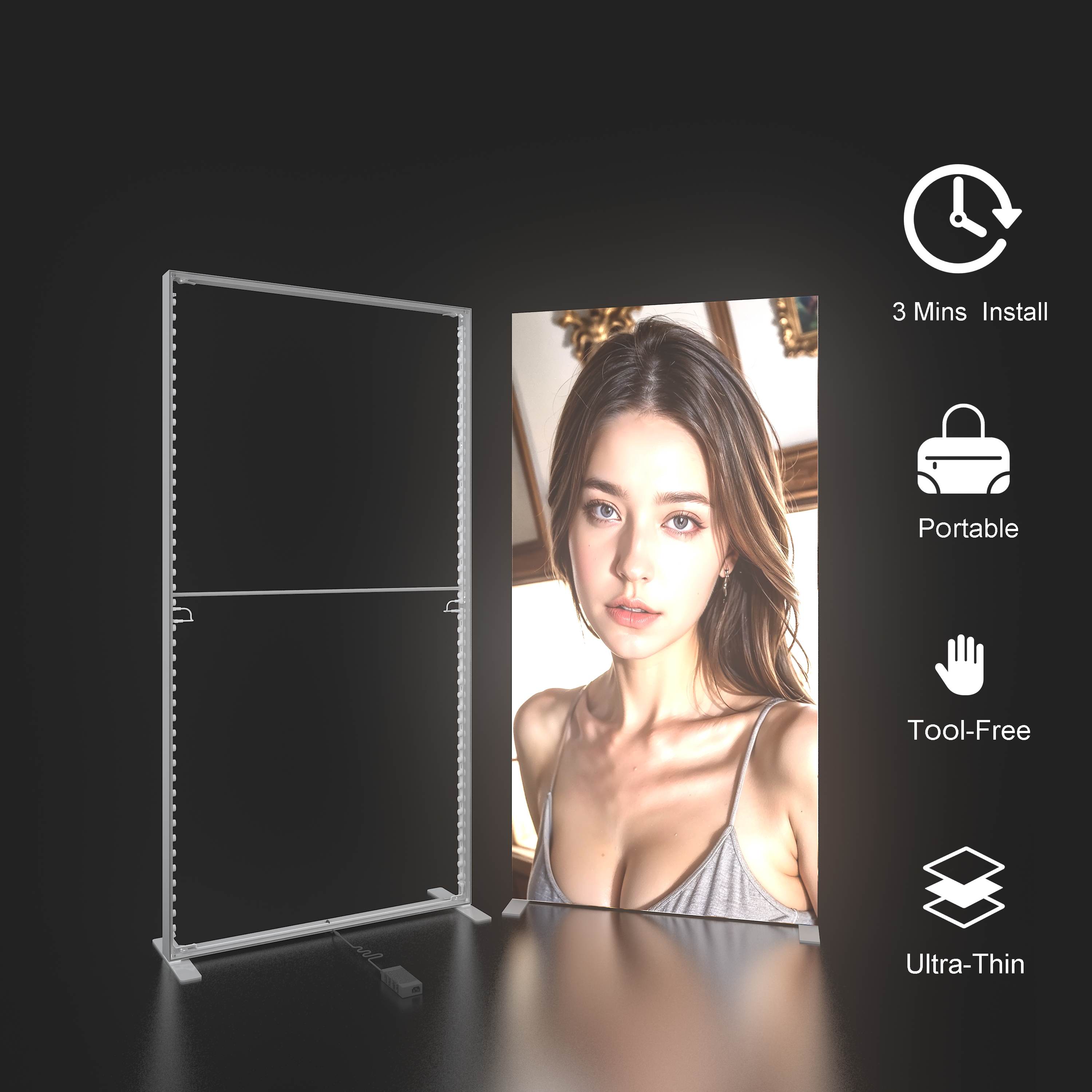Seg Light Box Frame Exhibition Trade Show Booth Aluminum Profile Frame Seg Fabric Backdrop Display Modular Display Portable