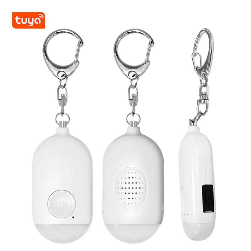 Upgrade Rechargeable Rf Smart Tuya Emergency SOS Panic Anti Attack Safety Alarm Pendant Personal Alarms Bluetooth 4G GPS Tracker
