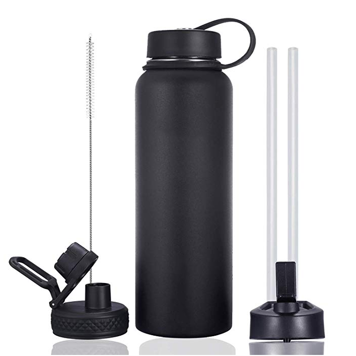 18oz-64oz Черное порошковое покрытие с двойными стенками гидро термос из нержавеющей стали