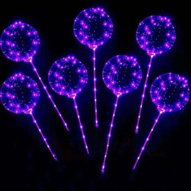 Glowing flash popular with lights on Valentine's day net red wave ball glowing colorful flash balloon children's cartoon popular