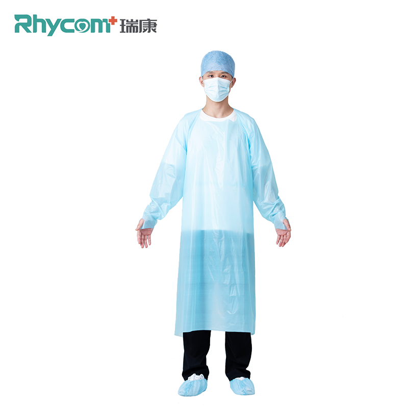Горячая Rhycom изоляционный Халат одноразовый PP нетканый темно-синий изоляционный халат, темно-синяя изоляционная ткань, темно-синий хирургический халат