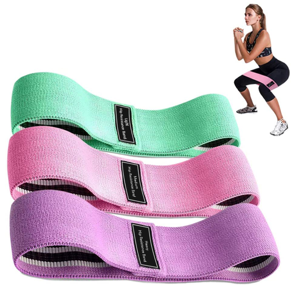 Hip Resistance Bands for Legs and Butt - Set of 3 Non-Slip Resistance Loop Bands