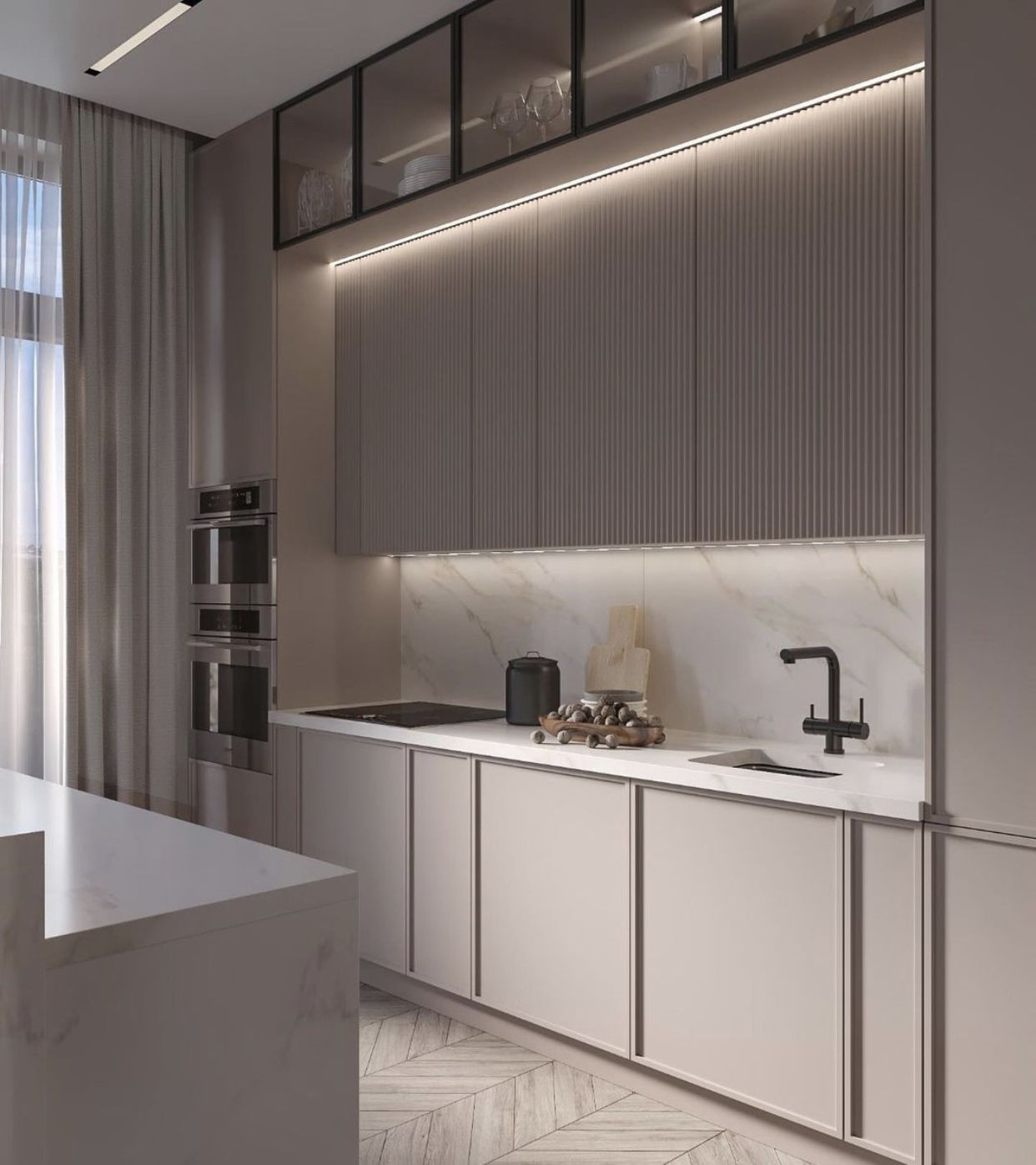 The whole cabinet custom quartz stone countertop custom household simple complete kitchen cabinet stove cabinet decoration