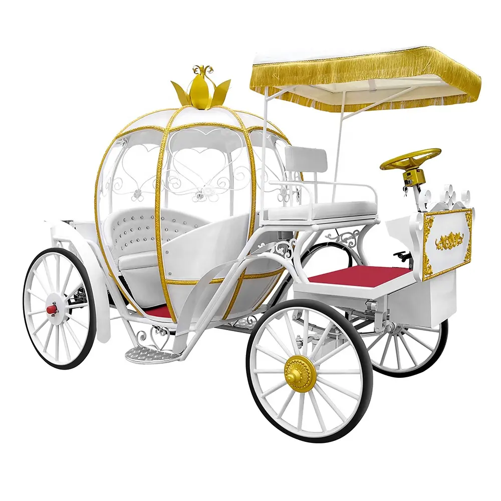 White Electric Cinderella Pumpkin Horse Carriage/Wedding carriage/electric horseless carriage