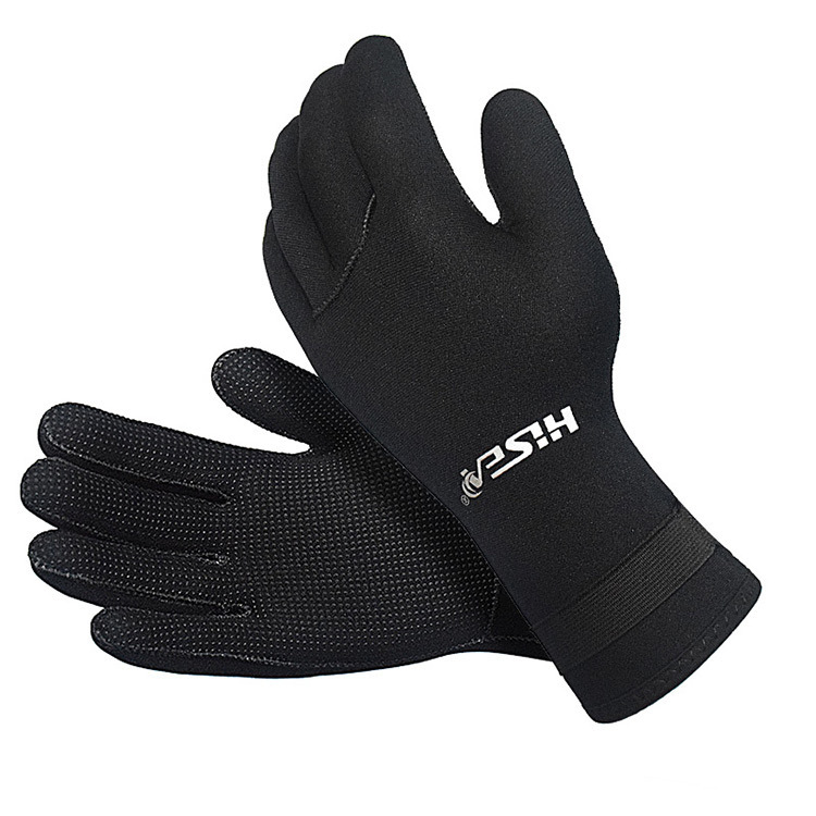 Customized Logo 3mm Neoprene Waterproof Anti Slip Flexible 5 Finger Scuba Swimming Diving Gloves