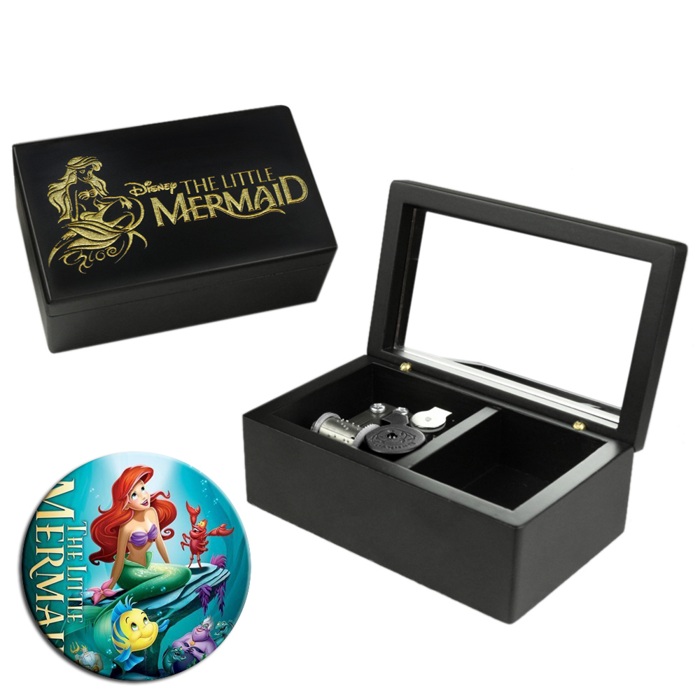 Professional Wholesale Rectangular Black Jewelry Box Wooden Music Box Creative Marketing Gift Low Price Factory Outlet
