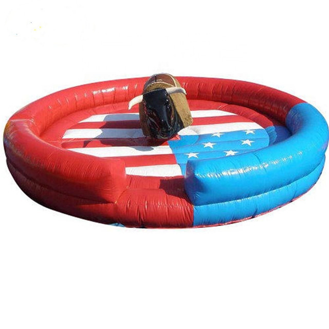 customized inflatable bull 6m diameter amusement rodeo bull rides