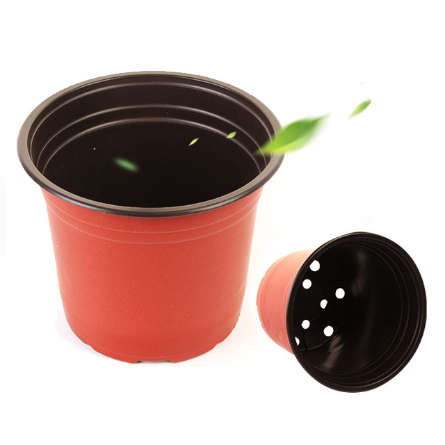 Factory Wholesale Permeable Indoor Outdoor Round Thickened Brown Plastic nursery Pots for Plants Flowers