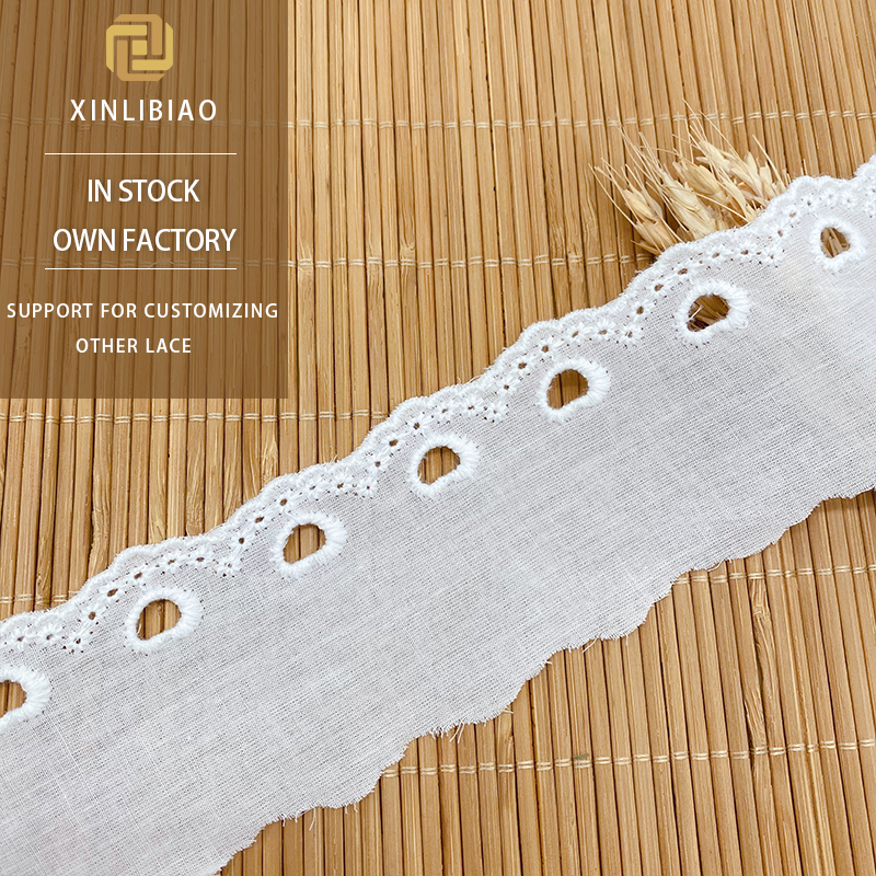 Cotton Lace Garment Accessories for Lolita Water Soluble Lace with Bar Code for Clothing Decoration and Home Textiles
