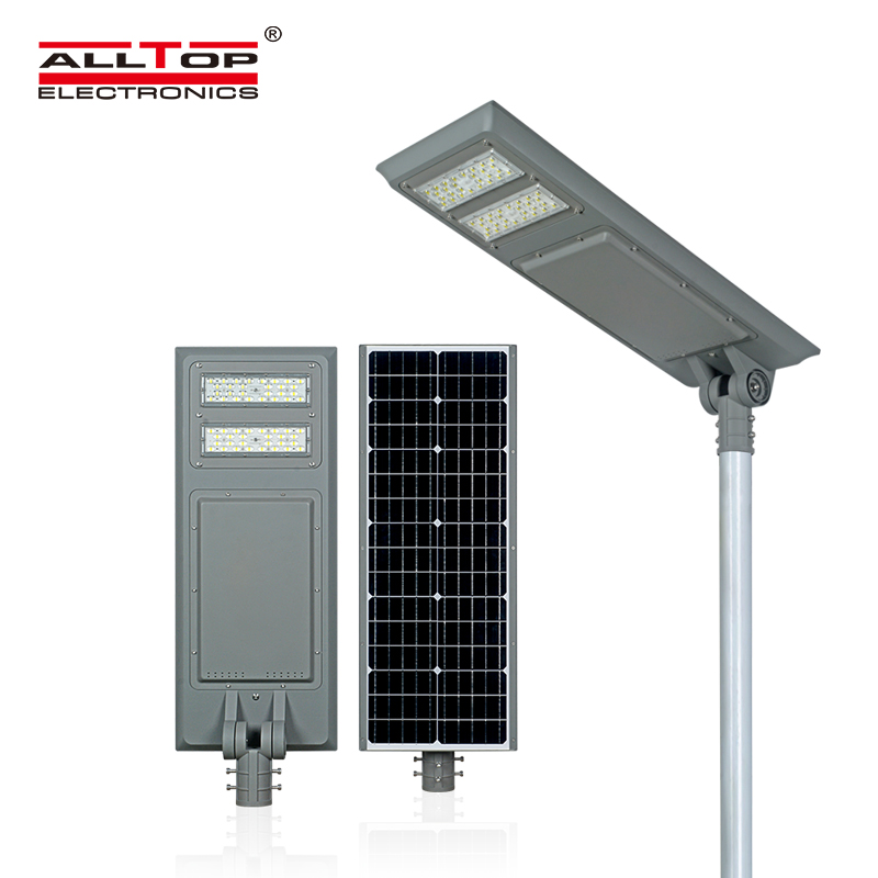 ALLTOP все в одном ip65 водонепроницаемый регулируемый smd 40 Вт 60 Вт 100w Интегрированный Светодиодный Солнечный уличный фонарь