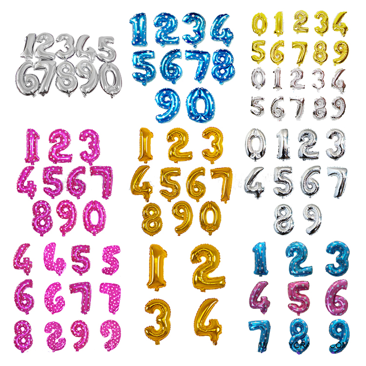 Hot sale 16inch Number globos balloon foil balloons shape balloon