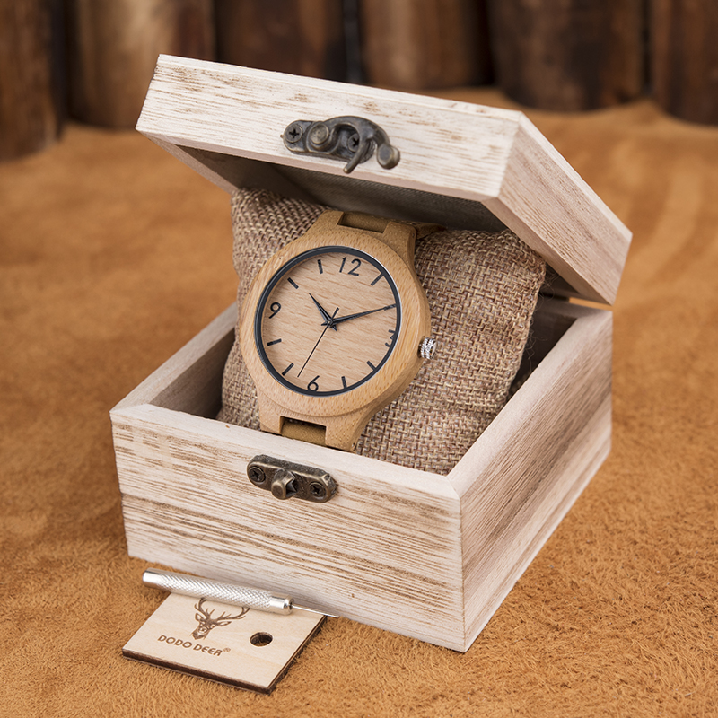 Wholesale Handcrafted Wood Original Watches Custom Logo Digital Design Your Own logo Bamboo Wood Watch