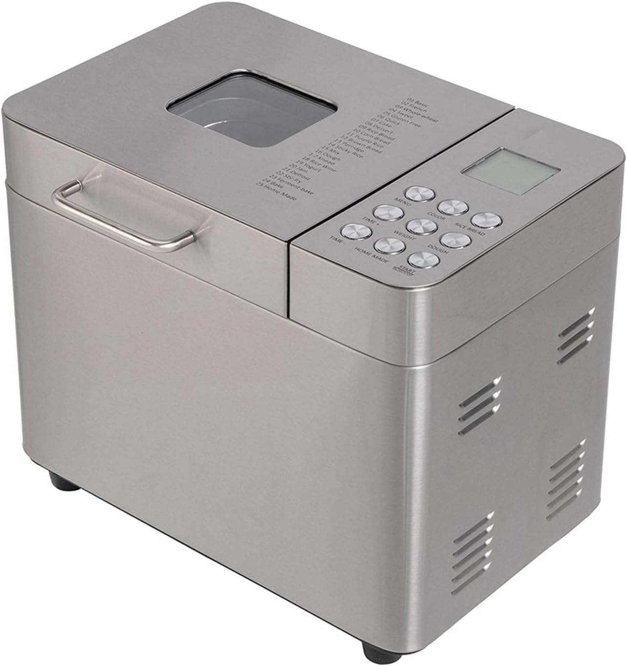Multifunctional 2LB Stainless Steel Programmable Fully automatic Bread Maker Machine with Exhaust Funnel and Powerful DC Motor