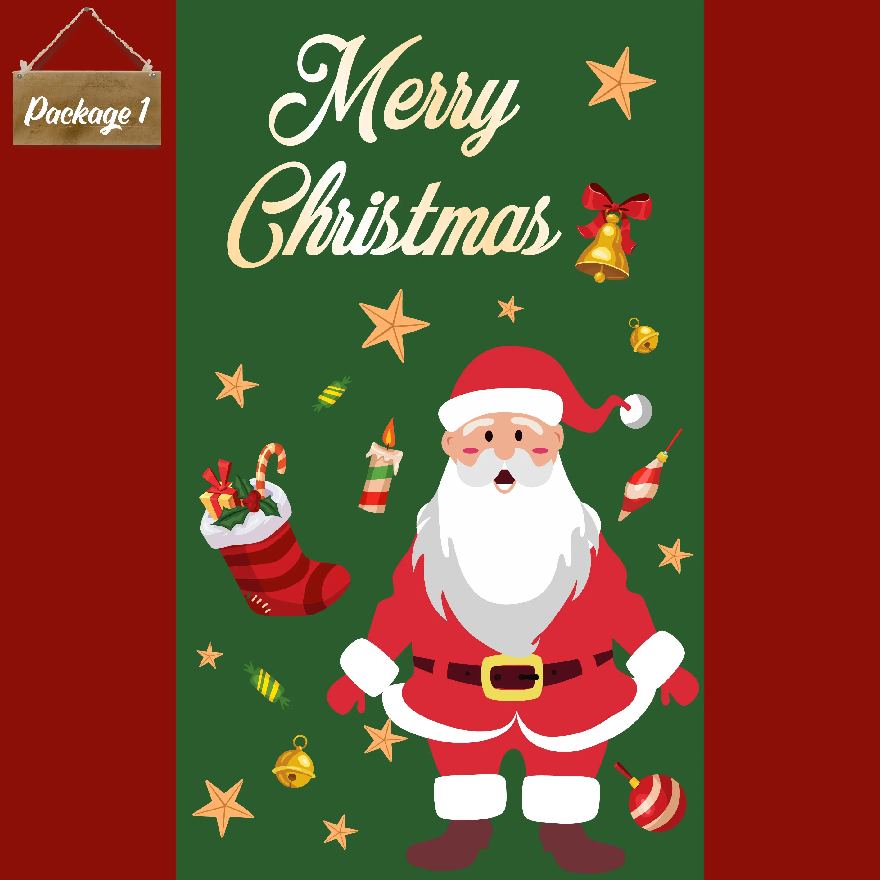 New Design Waterproof Merry Christmas Sticker Privacy Decoration Christmas Stickers For Window Glass