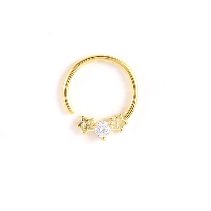 CANNER S925 Silver 18K Gold Plated Non Piercing Nose Ring Clip On Face Nose Ring Earrings Jewelry Women