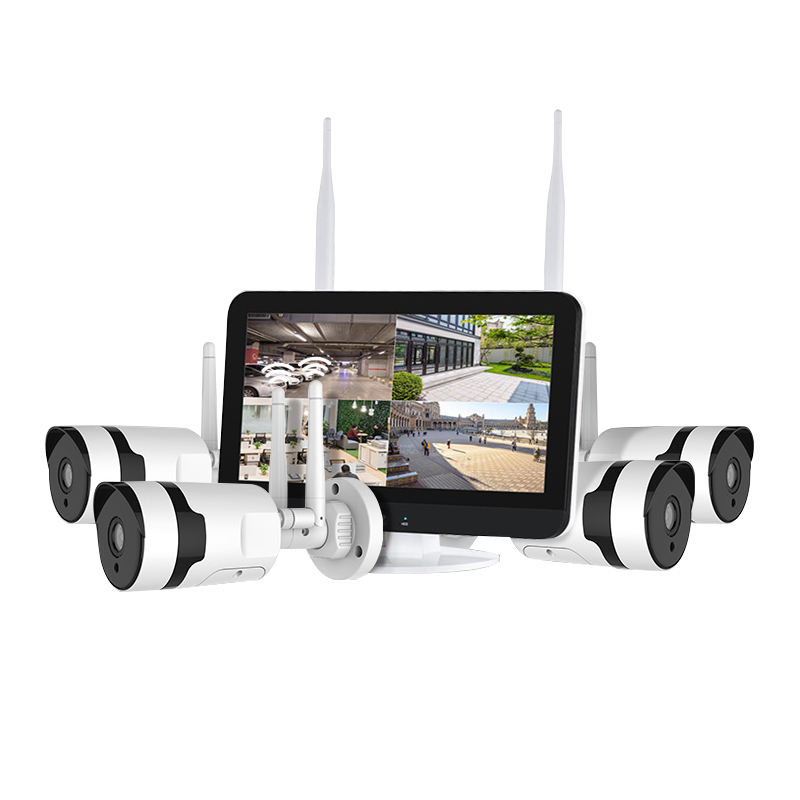 Новый 12 дюймовый большой экран HD-1080P Беспроводной NVR 4 ch 8 ch onvif 2mp P2P домашние водонепроницаемые камеры видеонаблюдения CCTV система Комплект