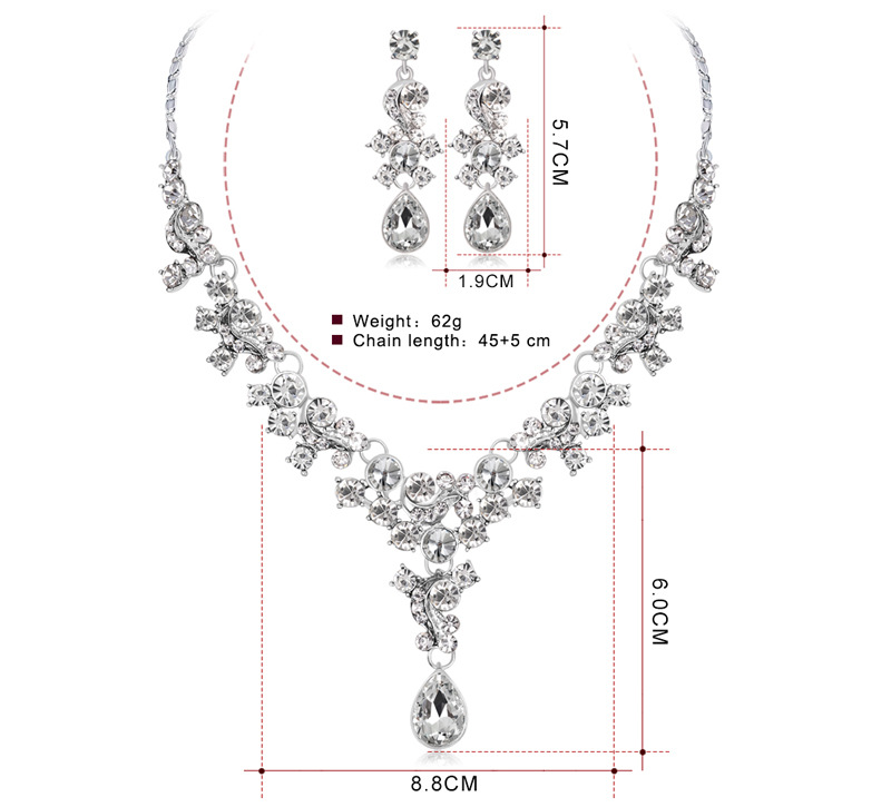 Cubic Zirconia Earrings Necklace Jewelry Sets Wholesale Jewelry Set Earrings Necklace Zirconia