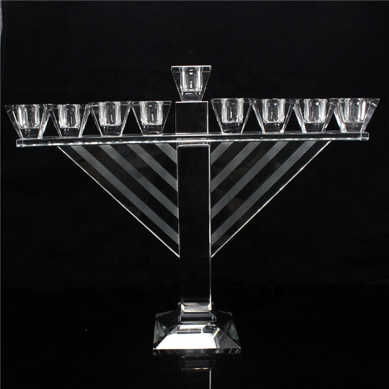 Уникальный хрустальный канделябр chanukah menorah 9 веток Менора канделябры центральные части стола стеклянная свеча палочка стеклянный канделябр украшения