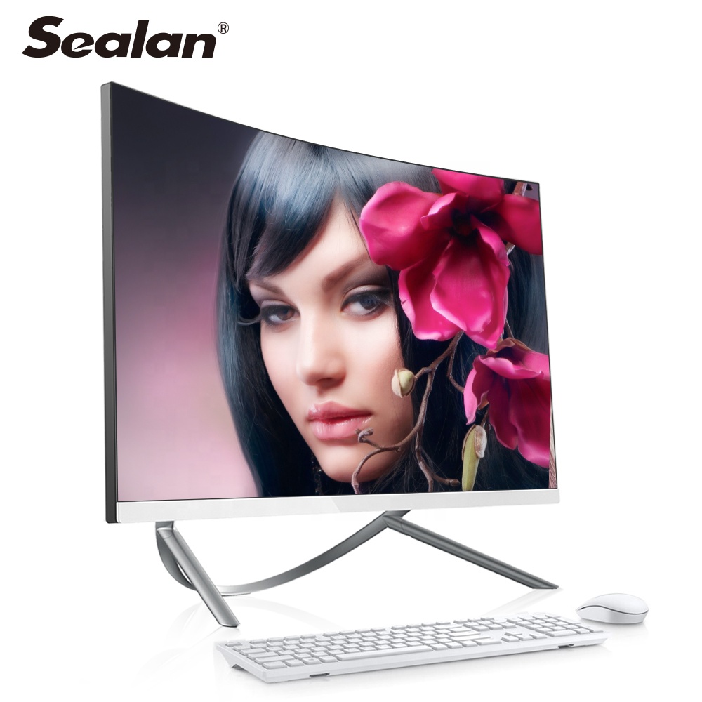SEALAN 27 дюймов все в одном ПК i5 4300 изогнутый экран RAM 8G SSD240G aio ПК компьютер встроенный динамик wifi мышь клавиатура ПК геймер