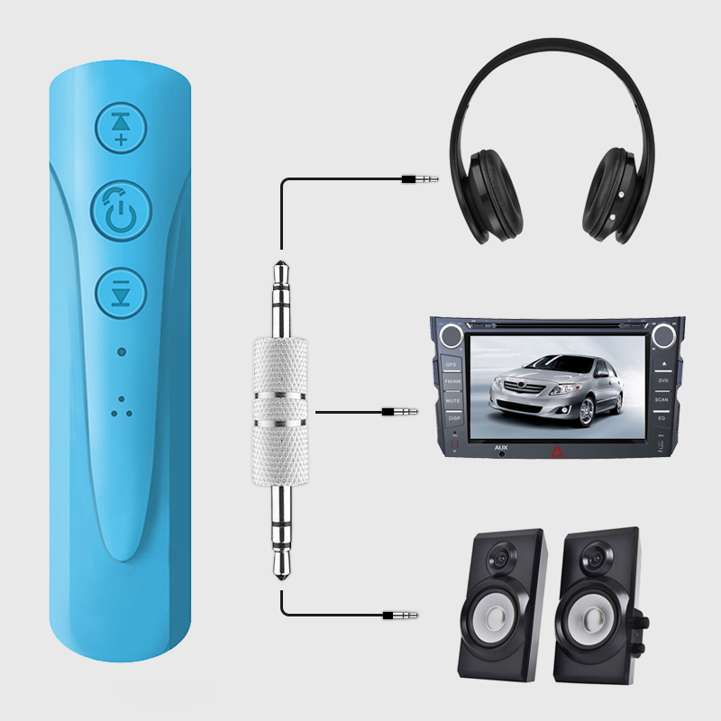 Автомобильный bluetooth-приемник AUX 3,5 мм музыкальный аудио-приемник с синими зубьями автомобильный адаптер громкой связи для звонков