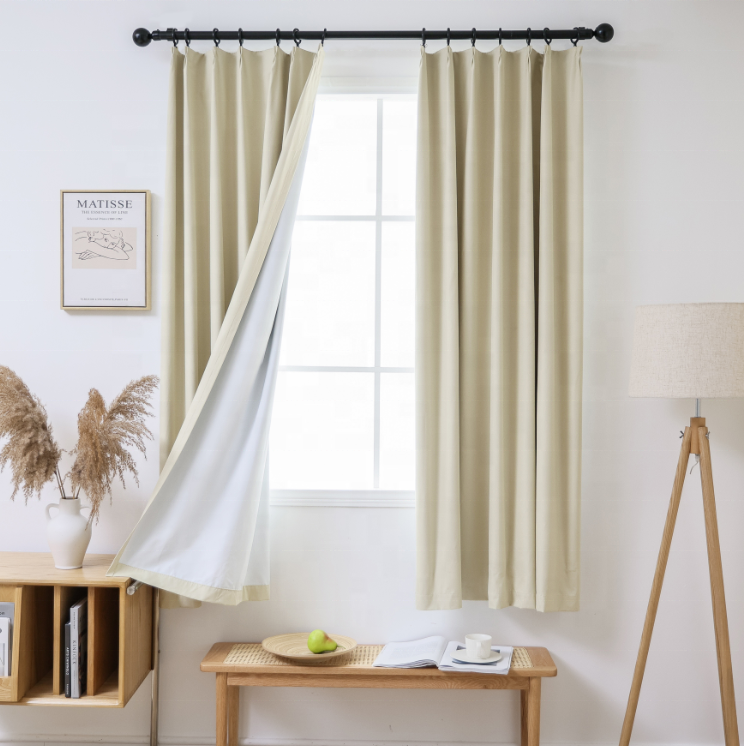 hot selling microfiber fabric with 3 pass acrylic coating ready made thermal 100% blackout curtains